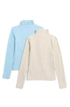 Yogalicious 2-pack Evelyn Meet N Greet Ultra Lush Long Sleeve Turtleneck T-shirt In Multi