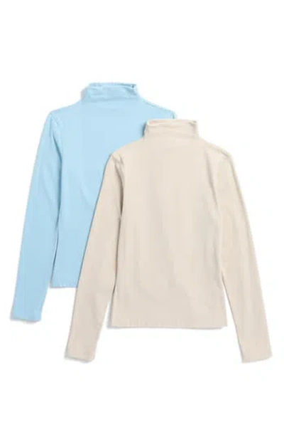 Yogalicious 2-pack Evelyn Meet N Greet Ultra Lush Long Sleeve Turtleneck T-shirt In Multi