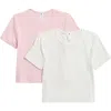 Yogalicious 2-pack Heavenly Rib Tara Crop Short Sleeve Shirt In Lotus-cloud Dancer