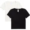Yogalicious 2-pack Seamless Yummy Ribbed T-shirts In Multi