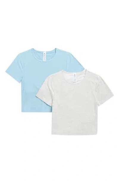 Yogalicious 2-pack Tara Heavenly Rib Crop T-shirts In Blue