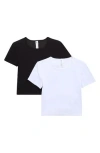Yogalicious 2-pack Heavenly Rib Tara Crop Short Sleeve Shirt In Multi