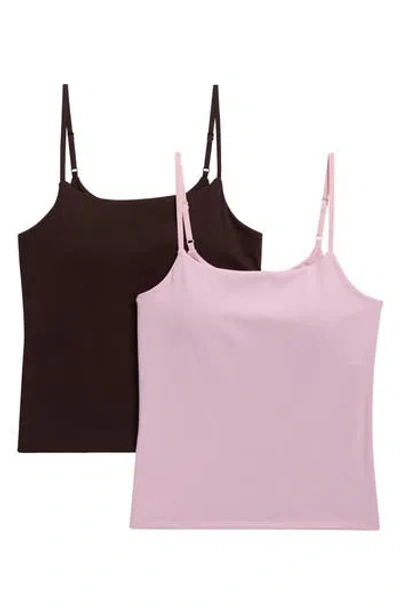 Yogalicious 2-pack Cloud Skin Newbury Camisoles In Fragrant Lilac/ Chocolate