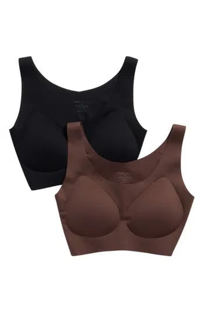 Yogalicious 2-pack Lasercut Lightly Lined Sports Bras In Multi