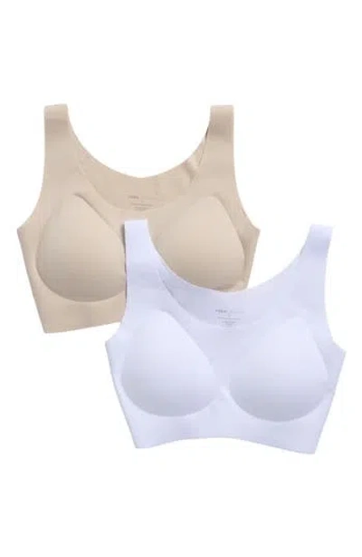 Yogalicious 2-pack Lasercut Lightly Lined Sports Bras In Multi