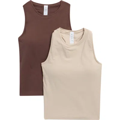 Yogalicious 2-pack Seamless Carrie Racerback Tanks In Multi
