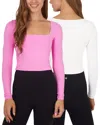 Yogalicious 2pk Contour Olivia Crop Shirt In Multi