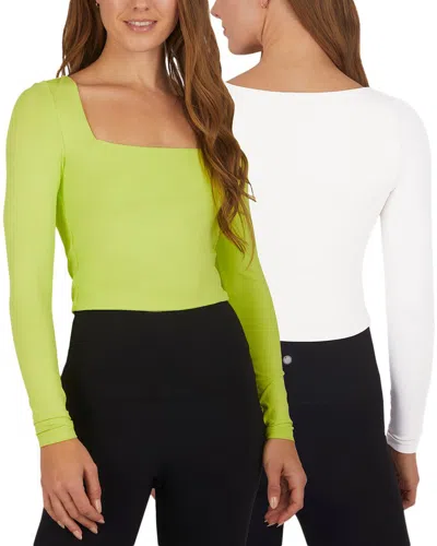 YOGALICIOUS 2PK CONTOUR OLIVIA CROP SHIRT