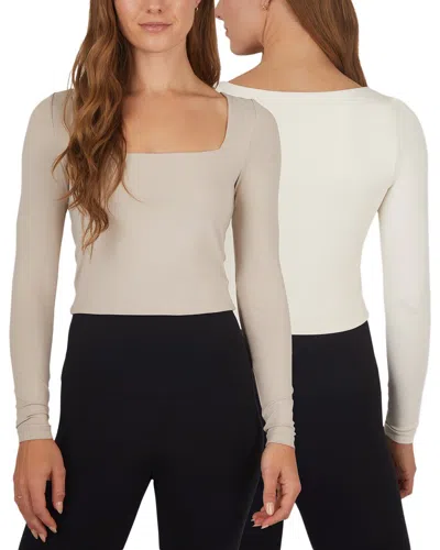 YOGALICIOUS 2PK CONTOUR OLIVIA CROP SHIRT