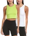 Yogalicious 2pk Meet To Greet Crop Tank In Multi
