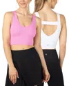 Yogalicious 2pk Seamless Bianca Crop Tank In Pink