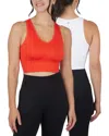 Yogalicious 2pk Seamless Highline Crop Tank In Multi