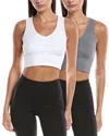 Yogalicious 2pk Seamless Highline Crop Tank In White