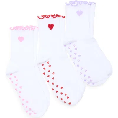 Yogalicious 3-pack Assorted Ruffle Grip Crew Socks