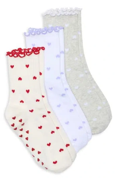 Yogalicious 3-pack Contrast Ruffle Crew Socks In Multi