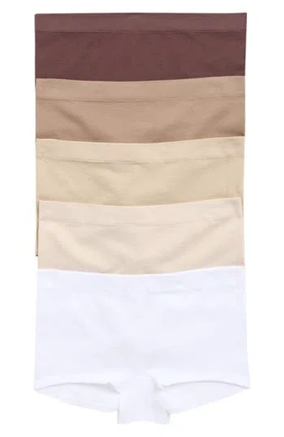 Yogalicious 5-pack Seamless Rib Boyshorts In Multi