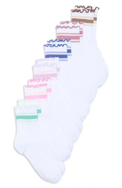 Yogalicious 6-pack Lettuce Edge Crew Socks In White