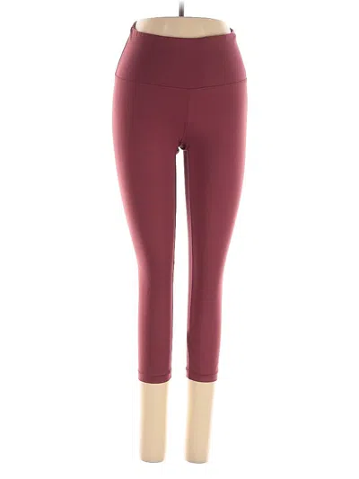 Pre-owned Yogalicious Active Pants In Burgundy