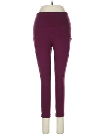Pre-owned Yogalicious Active Pants In Burgundy