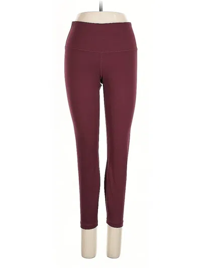 Pre-owned Yogalicious Active Pants In Burgundy