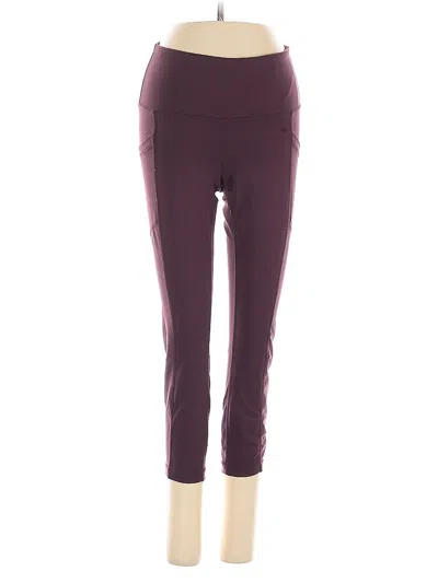 Pre-owned Yogalicious Active Pants In Burgundy