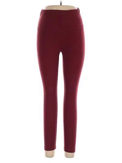 Pre-owned Yogalicious Active Pants In Burgundy