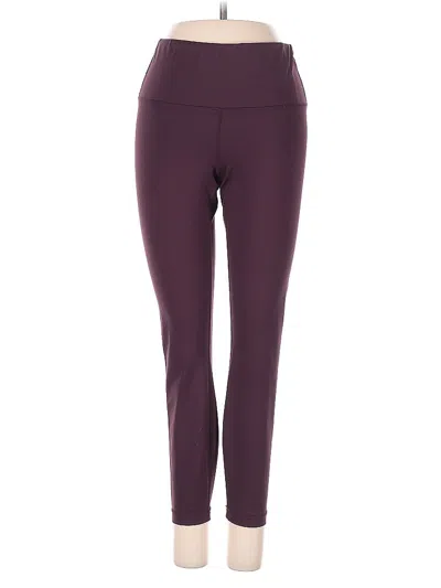 Pre-owned Yogalicious Active Pants In Burgundy