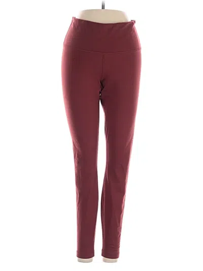 Pre-owned Yogalicious Active Pants In Burgundy