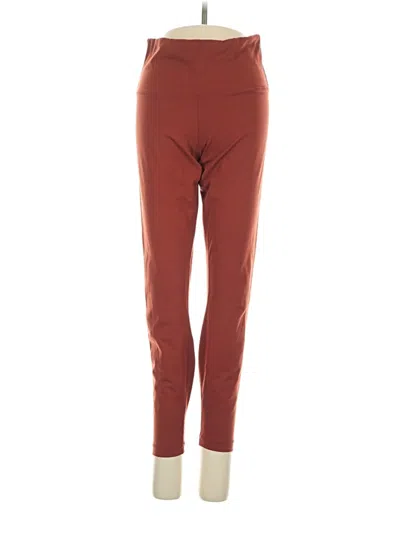 Pre-owned Yogalicious Active Pants In Burgundy