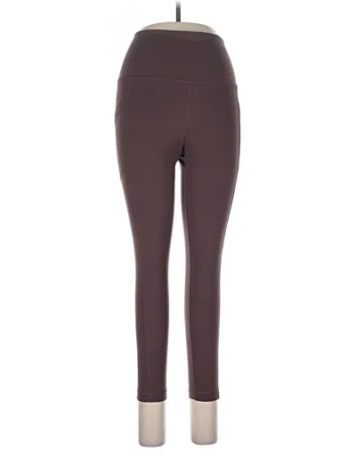 Pre-owned Yogalicious Active Pants In Burgundy
