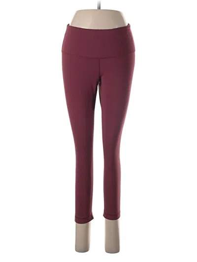 Pre-owned Yogalicious Active Pants In Burgundy