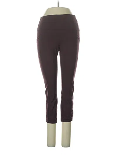 Pre-owned Yogalicious Active Pants In Burgundy