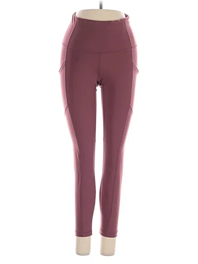 Pre-owned Yogalicious Active Pants In Burgundy