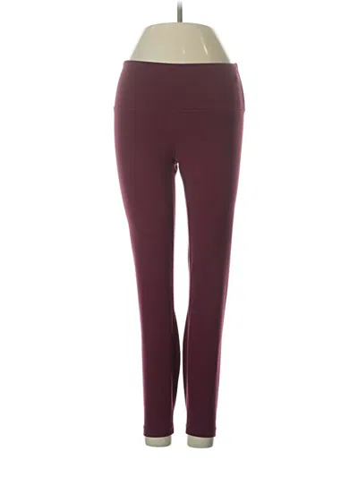 Pre-owned Yogalicious Active Pants In Burgundy