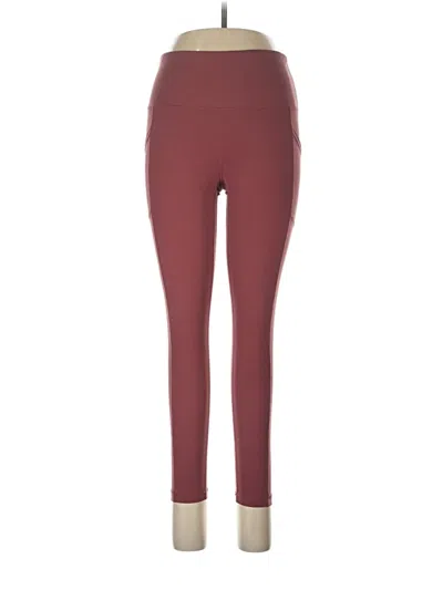 Pre-owned Yogalicious Active Pants In Burgundy