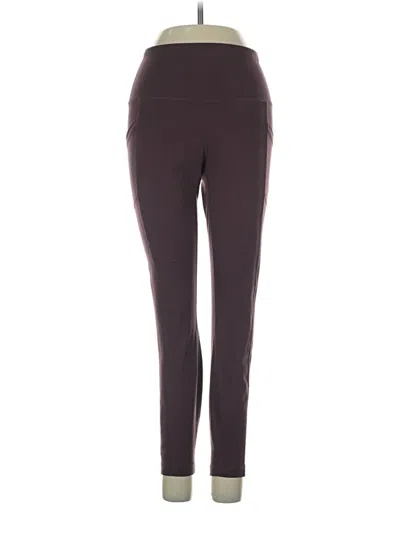 Pre-owned Yogalicious Active Pants In Burgundy