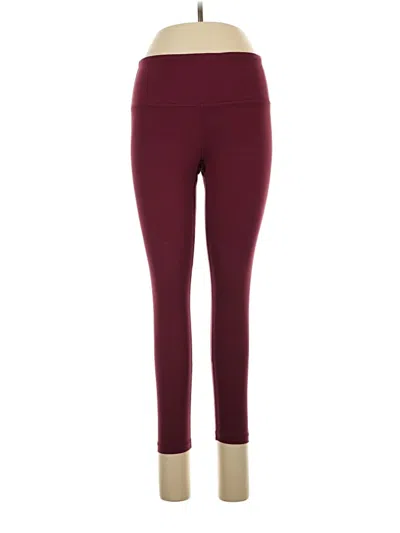 Pre-owned Yogalicious Active Pants In Burgundy