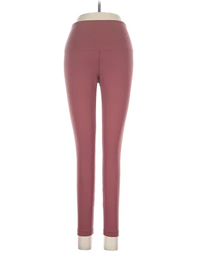 Pre-owned Yogalicious Active Pants In Burgundy
