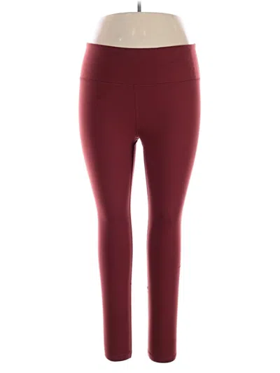 Pre-owned Yogalicious Active Pants In Burgundy