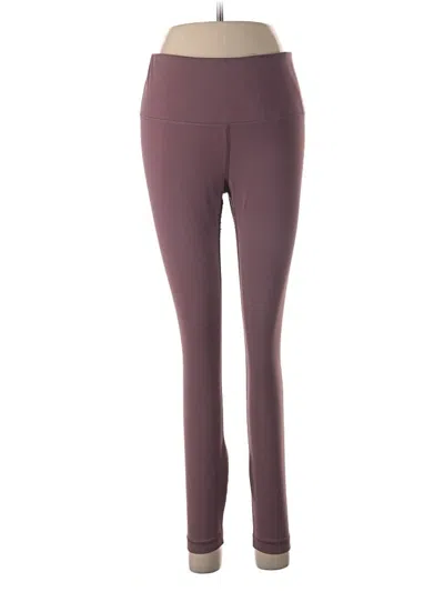 Pre-owned Yogalicious Active Pants In Burgundy