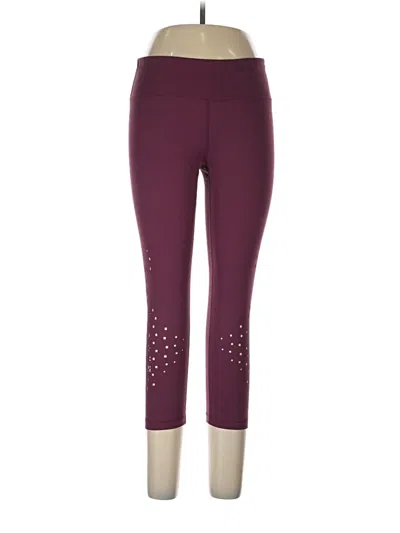 Pre-owned Yogalicious Active Pants In Burgundy