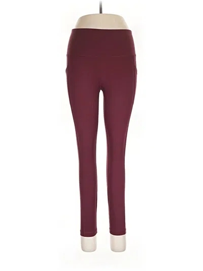 Pre-owned Yogalicious Active Pants In Burgundy