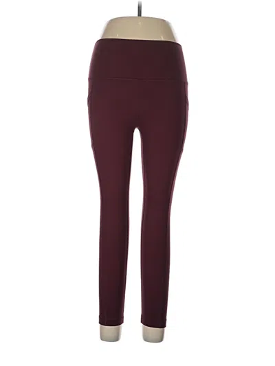 Pre-owned Yogalicious Active Pants In Burgundy