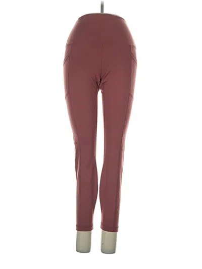 Pre-owned Yogalicious Active Pants In Burgundy