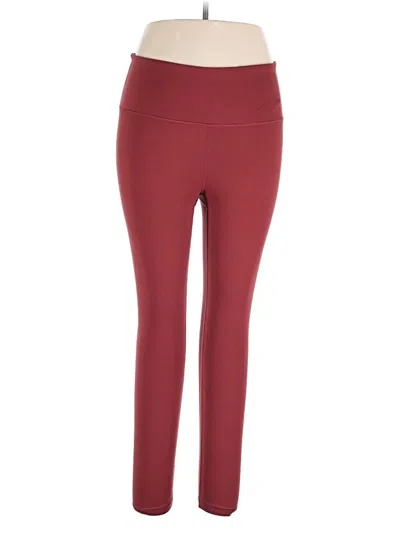 Pre-owned Yogalicious Active Pants In Burgundy