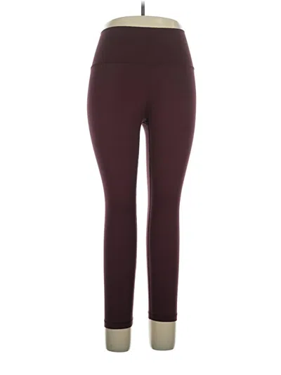 Pre-owned Yogalicious Active Pants In Burgundy