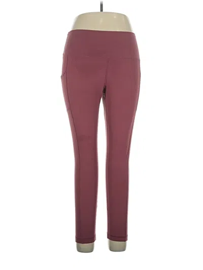 Pre-owned Yogalicious Active Pants In Burgundy