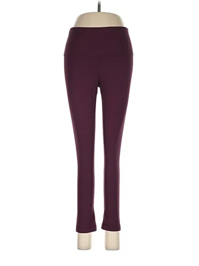 Pre-owned Yogalicious Active Pants In Burgundy