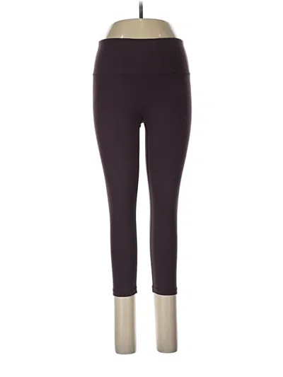 Pre-owned Yogalicious Active Pants In Burgundy