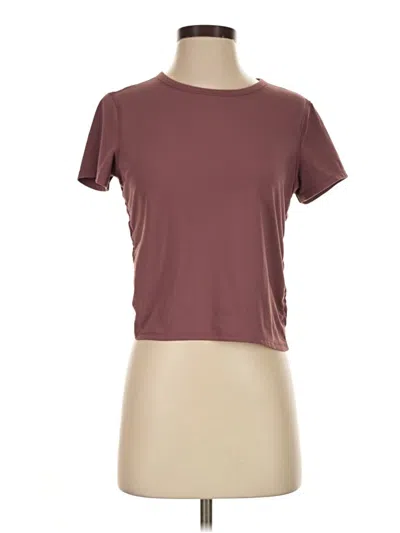 Pre-owned Yogalicious Active T-shirt In Burgundy